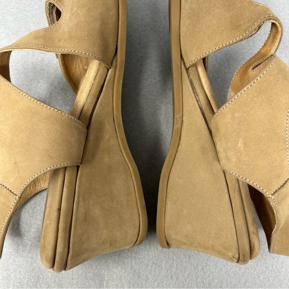 Beautifeel Tan Suede Wedge Slingback Square Toe Comfort Sandals Size EU 37/US 6 - Picture 14 of 16